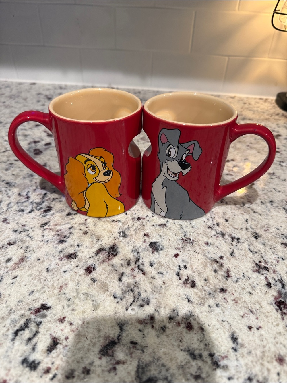 Disney Lady & The Tramp coffee mug set